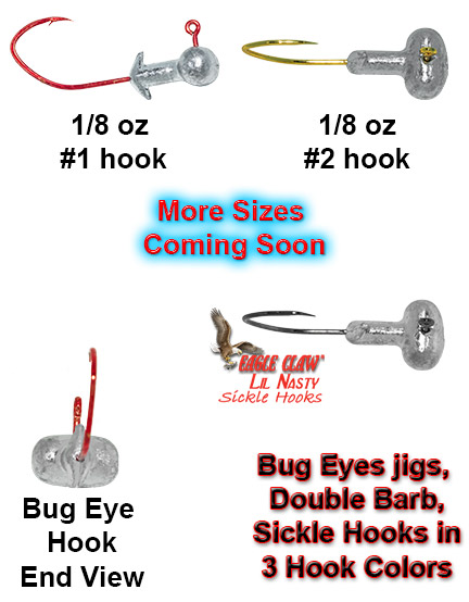 Bug Eye Double Barb Sickle Hook Jigs